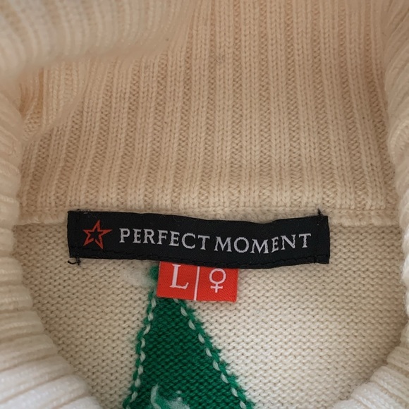 Perfect moment star dust ski sweater in white/ green star - Picture 3 of 4